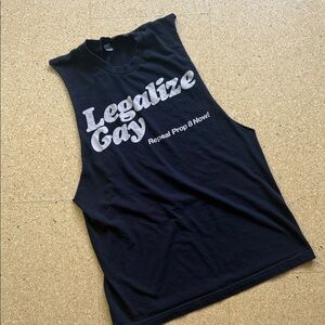 Throwback! “Legalize Gay / Repeal Prop 8” American Apparel cutoff muscle tank
